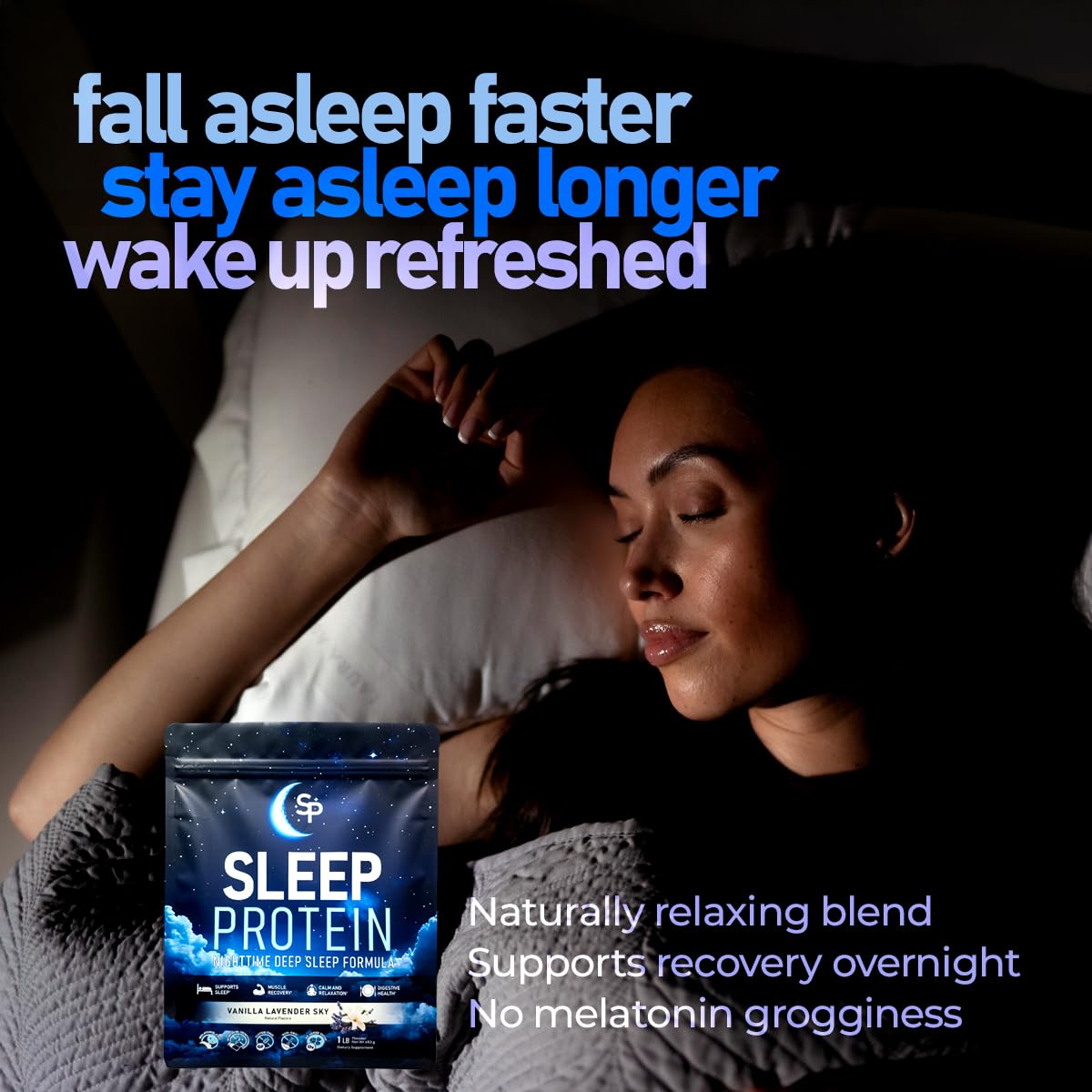 SleepProtein sin melatonina: apoyo a ritmos naturales sin somnolencia.