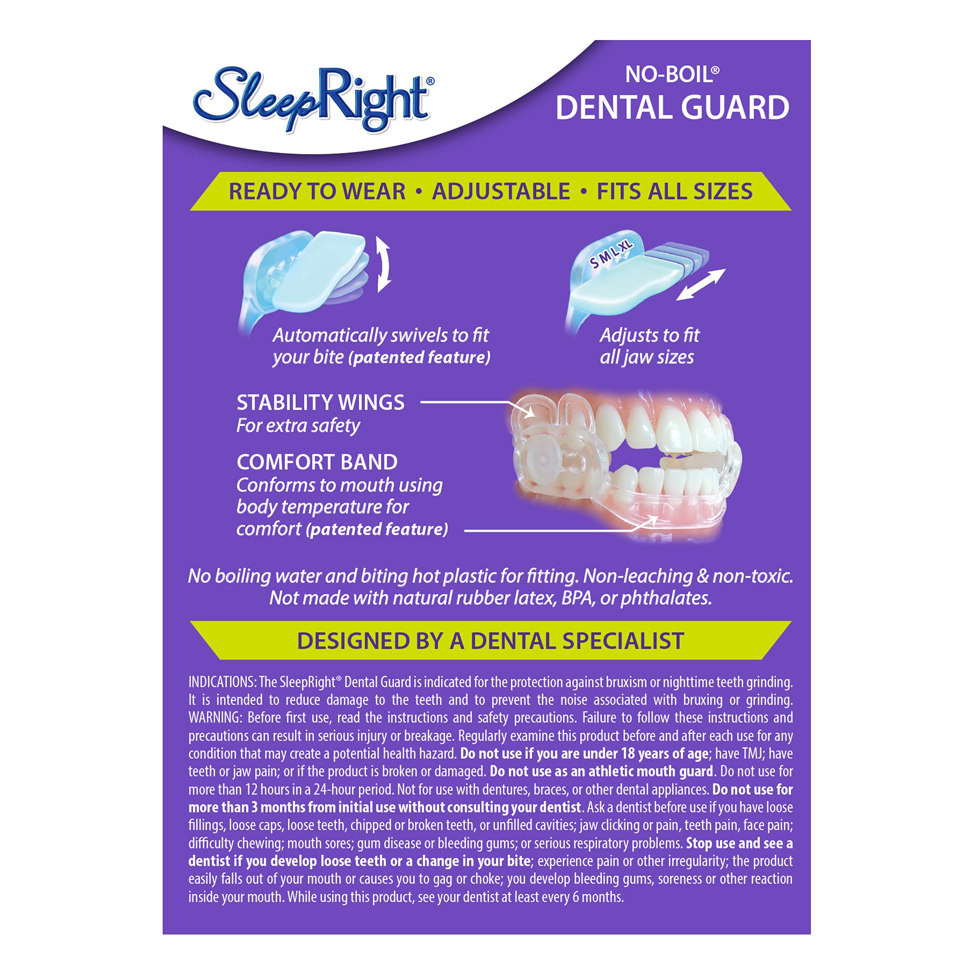 Guardia dental SleepRight de durabilidad superior para noches duraderas.