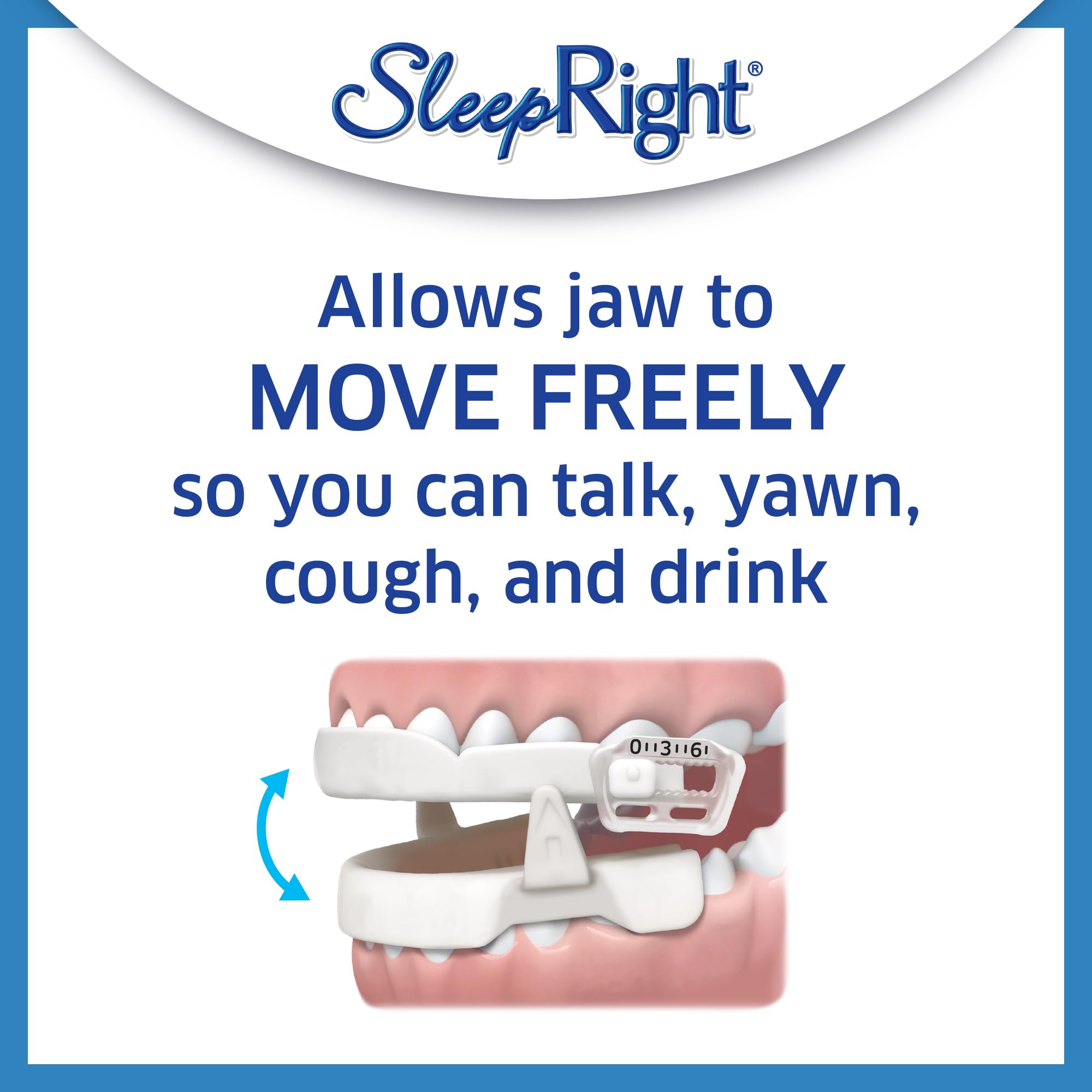 SleepRight Snore Aid destaca las aletas duales para un avance mandibular cómodo