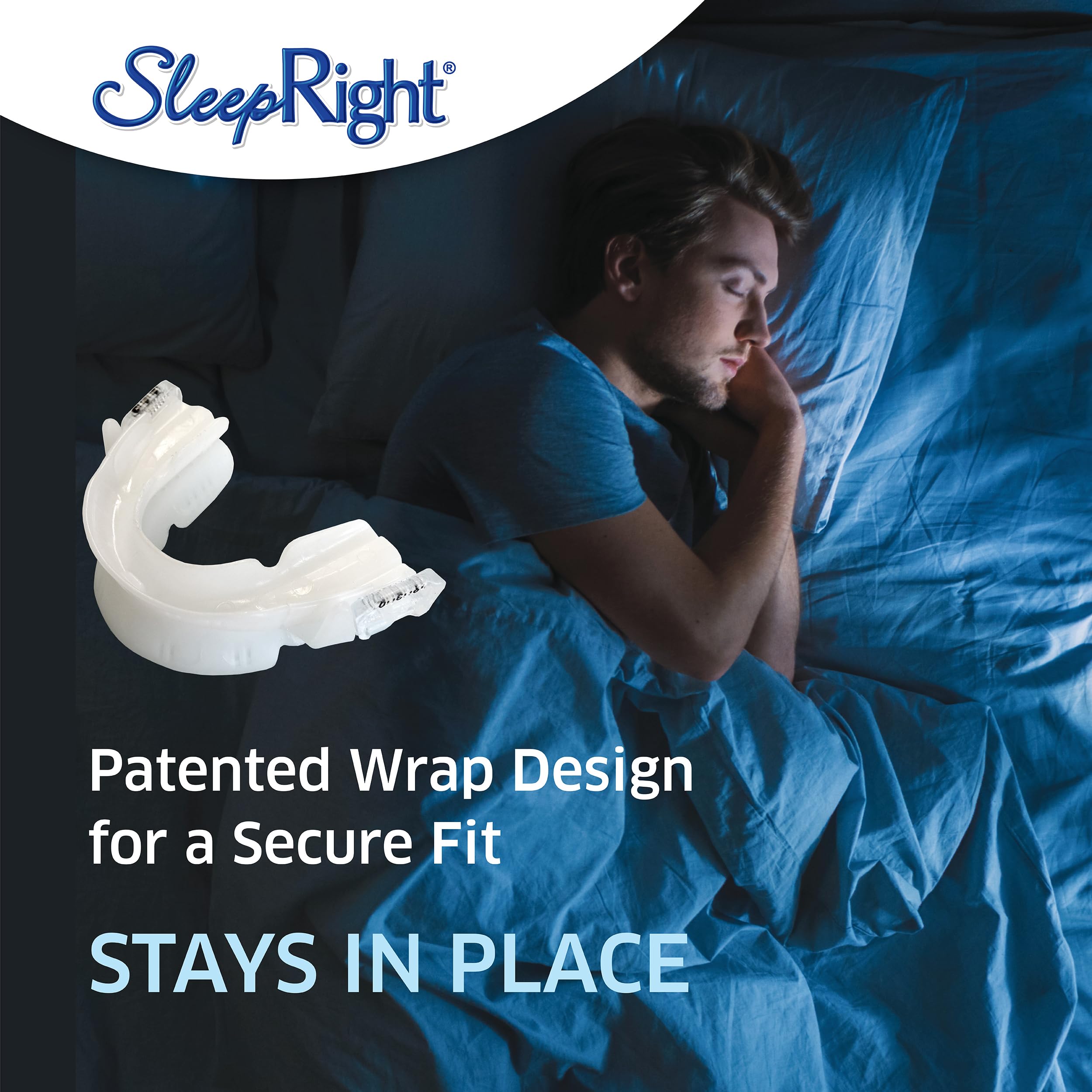 SleepRight Snore Aid Plus ajuste de bajo calor, moldeado seguro sin hervir.
