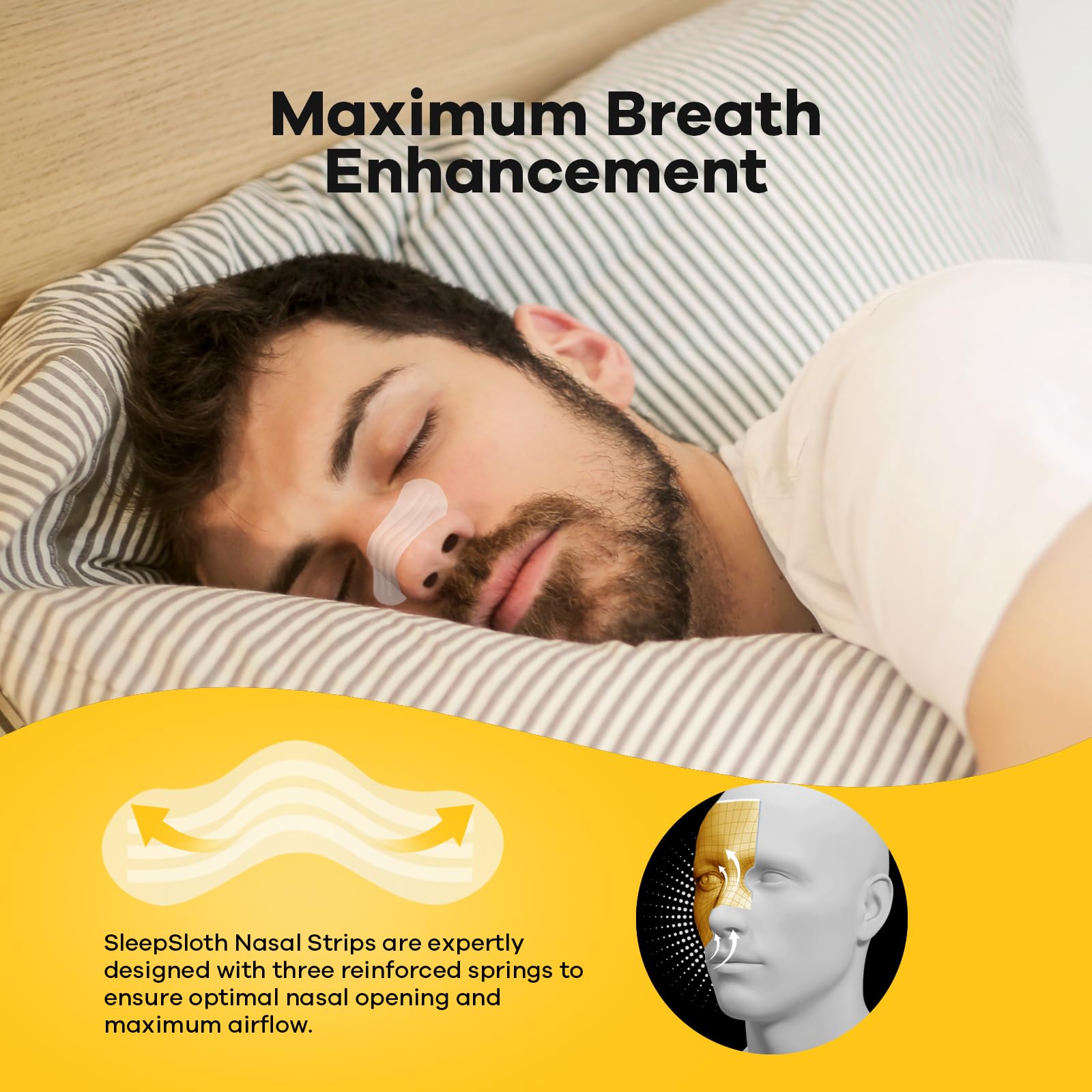 SleepSloth Nasal Strips alivian la congestión para respirar mejor durante el sueño
