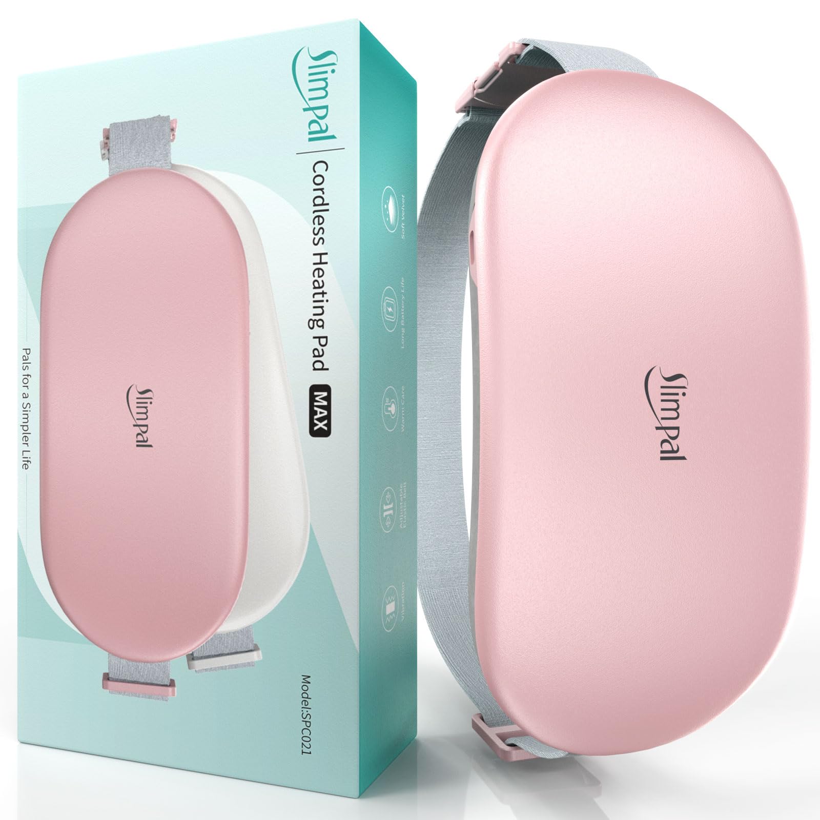 Slimpal cinturon termico portatil rosa claro para uso diario.