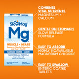 SlowMag 60 tabletas para uso diario de magnesio y calcio.
