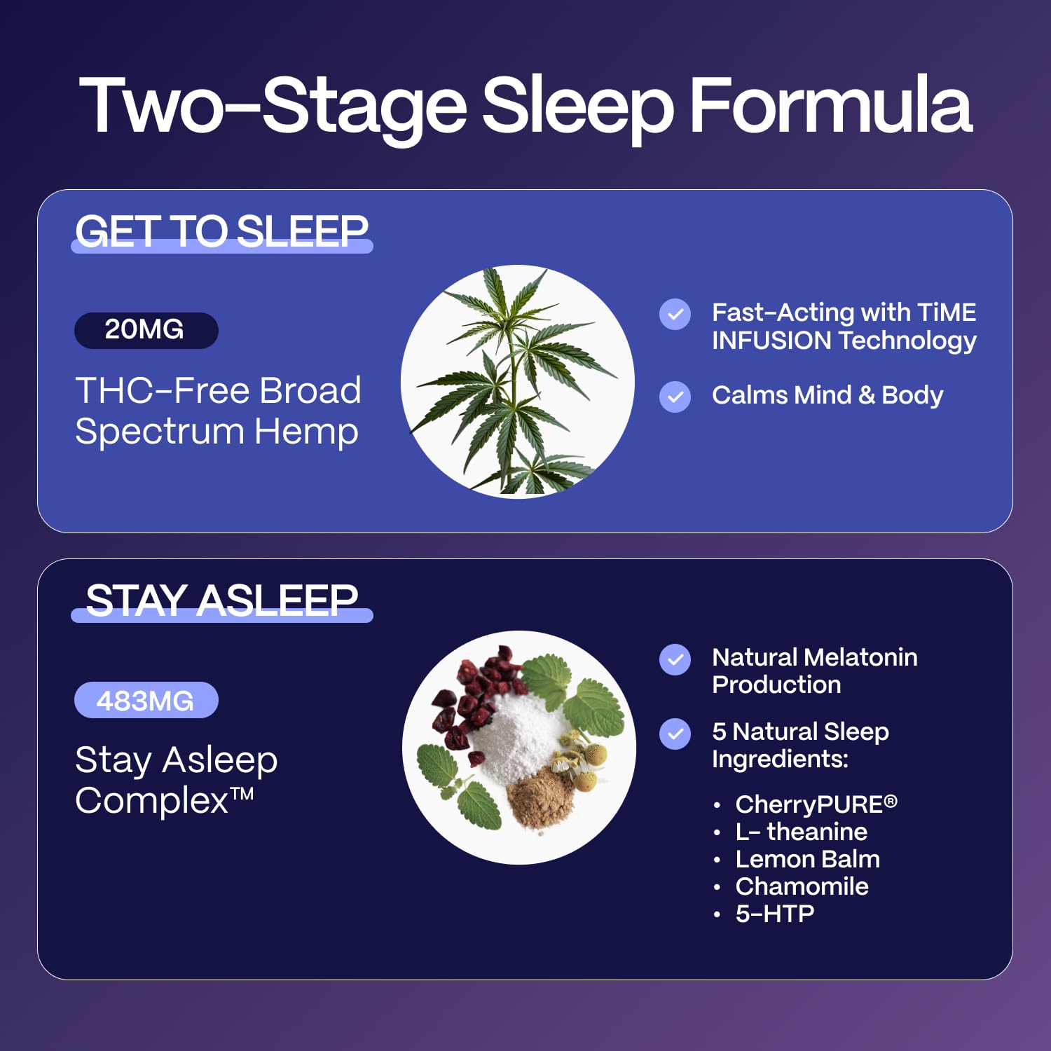 Ingredientes naturales: melisa y manzanilla presentes en Slumber Pure Sleep