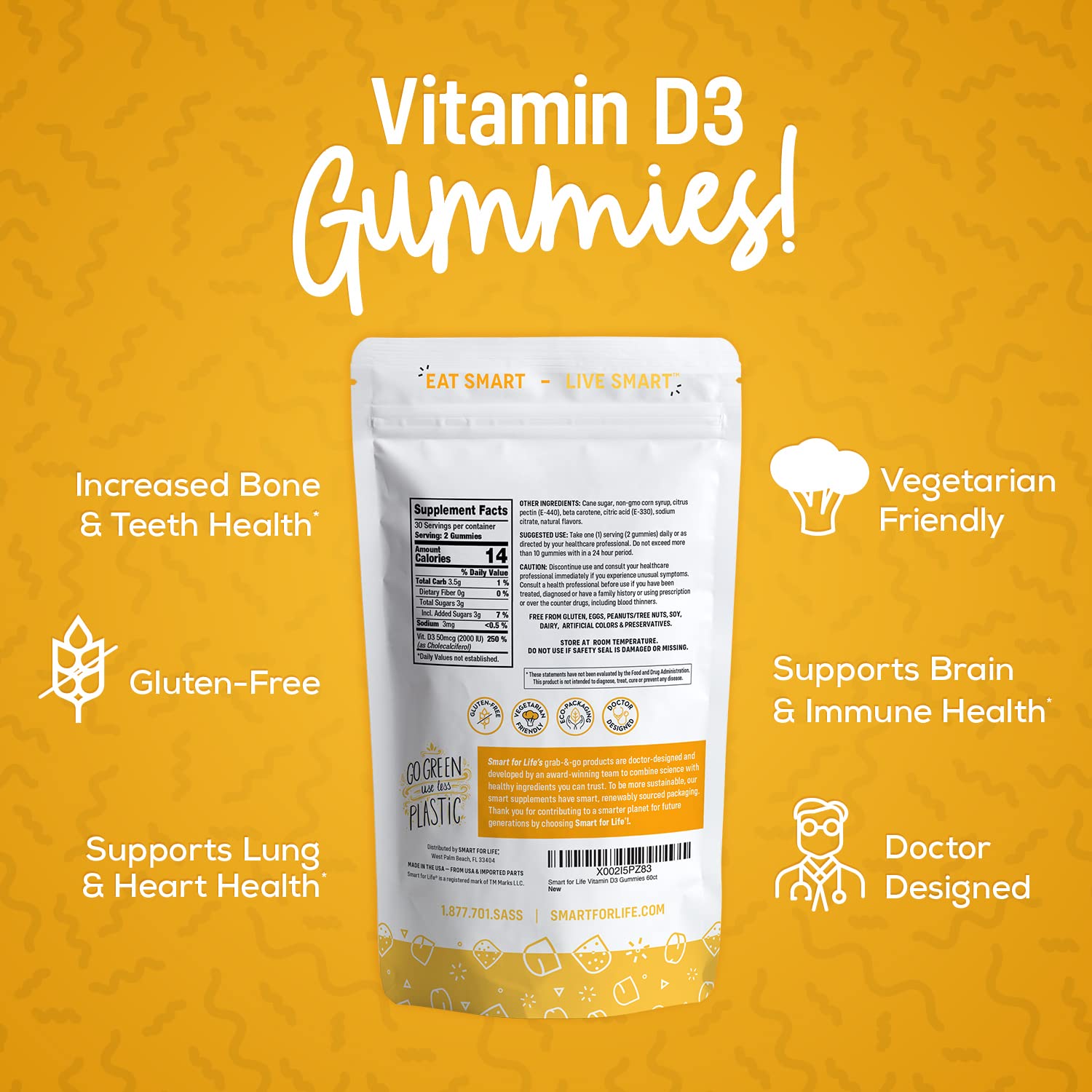 D3 gomitas para adultos y niños de Smart for Life