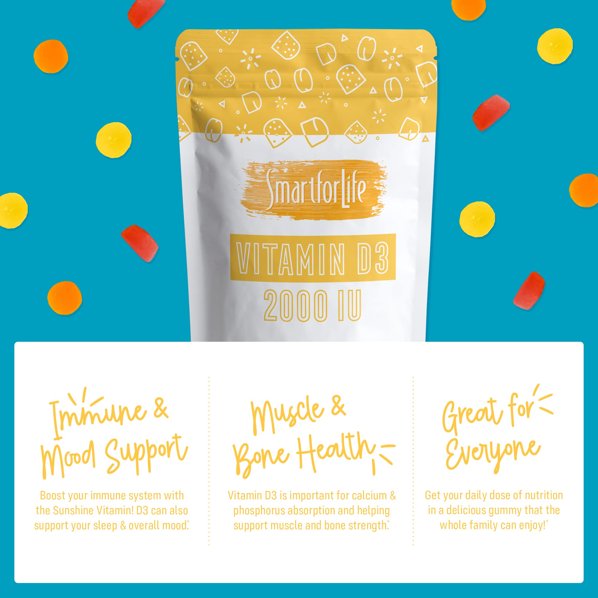 Gominolas D3 vegetarianas sin gelatina de Smart for Life