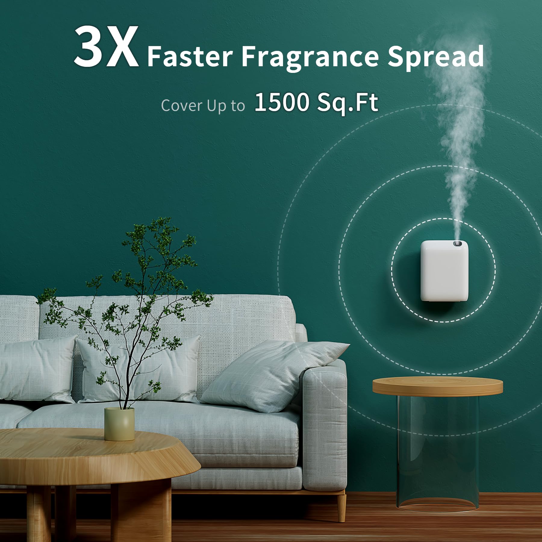 Pantalla táctil integrada para ajustar aroma rápidamente