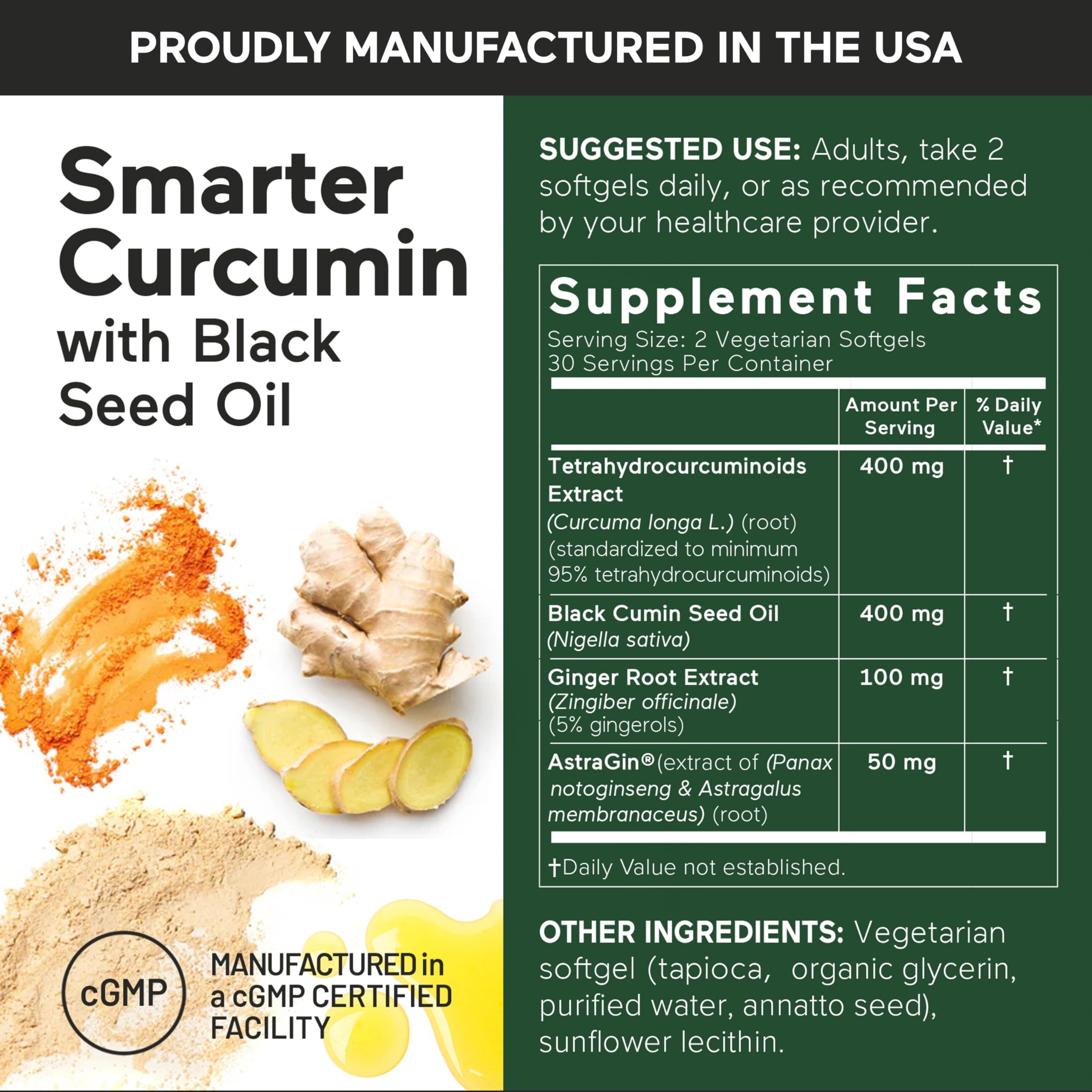 SMARTERNUTRITION Curcumina Softgels libres de OGM para dietas conscientes.