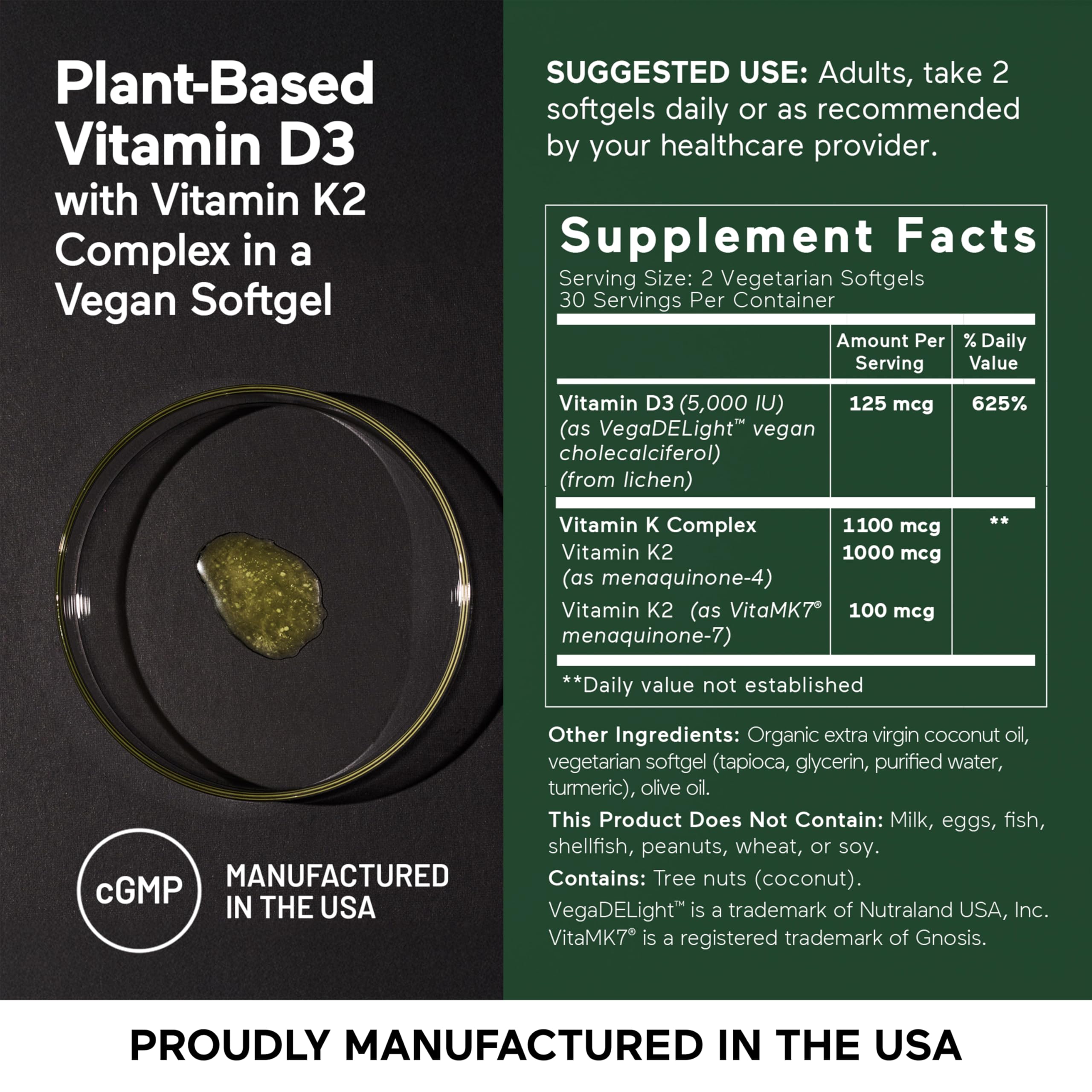 SMARTERNUTRITION vitamk7-k2, apoyo natural a huesos y salud cardiovascular.