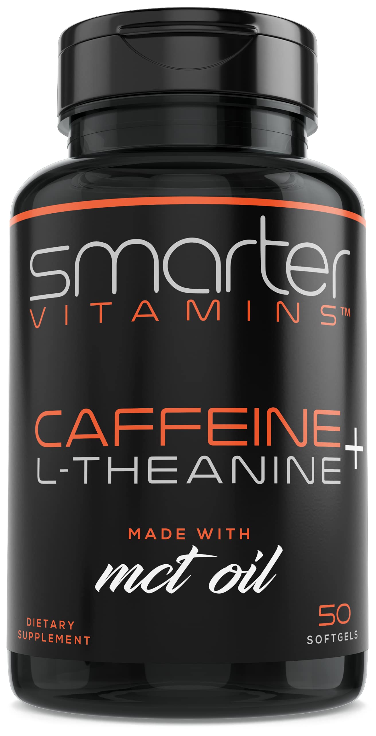 SmarterVitamins cafeína 200 mg en botella para energía sostenida en sesiones largas