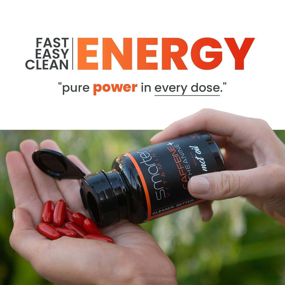 SmarterVitamins cápsulas blandas de cafeína, fáciles de tomar en cualquier momento