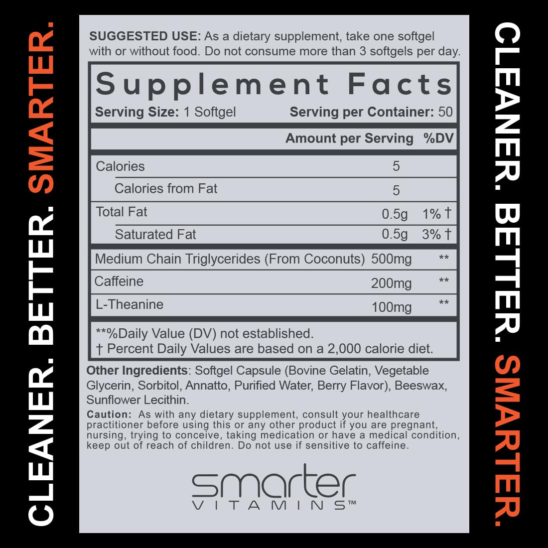 SmarterVitamins cápsula de liberación prolongada, energía sostenida durante el día