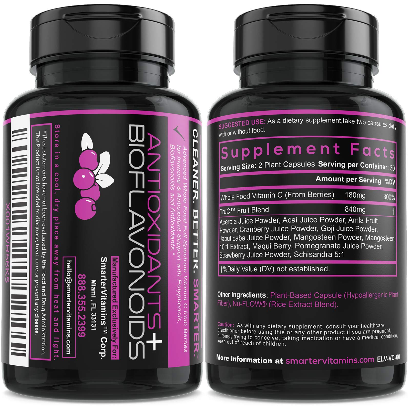 Dosis diaria con cápsulas veganas SmarterVitamins para ingesta constante.