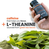 SmarterVitamins etiqueta muestra L-teanina 100 mg para equilibrio mental y concentración