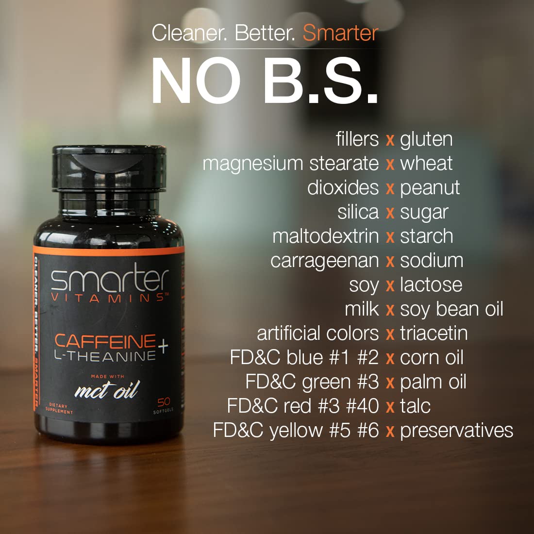SmarterVitamins razón 2 a 1 cafeína y teanina para enfoque calmado