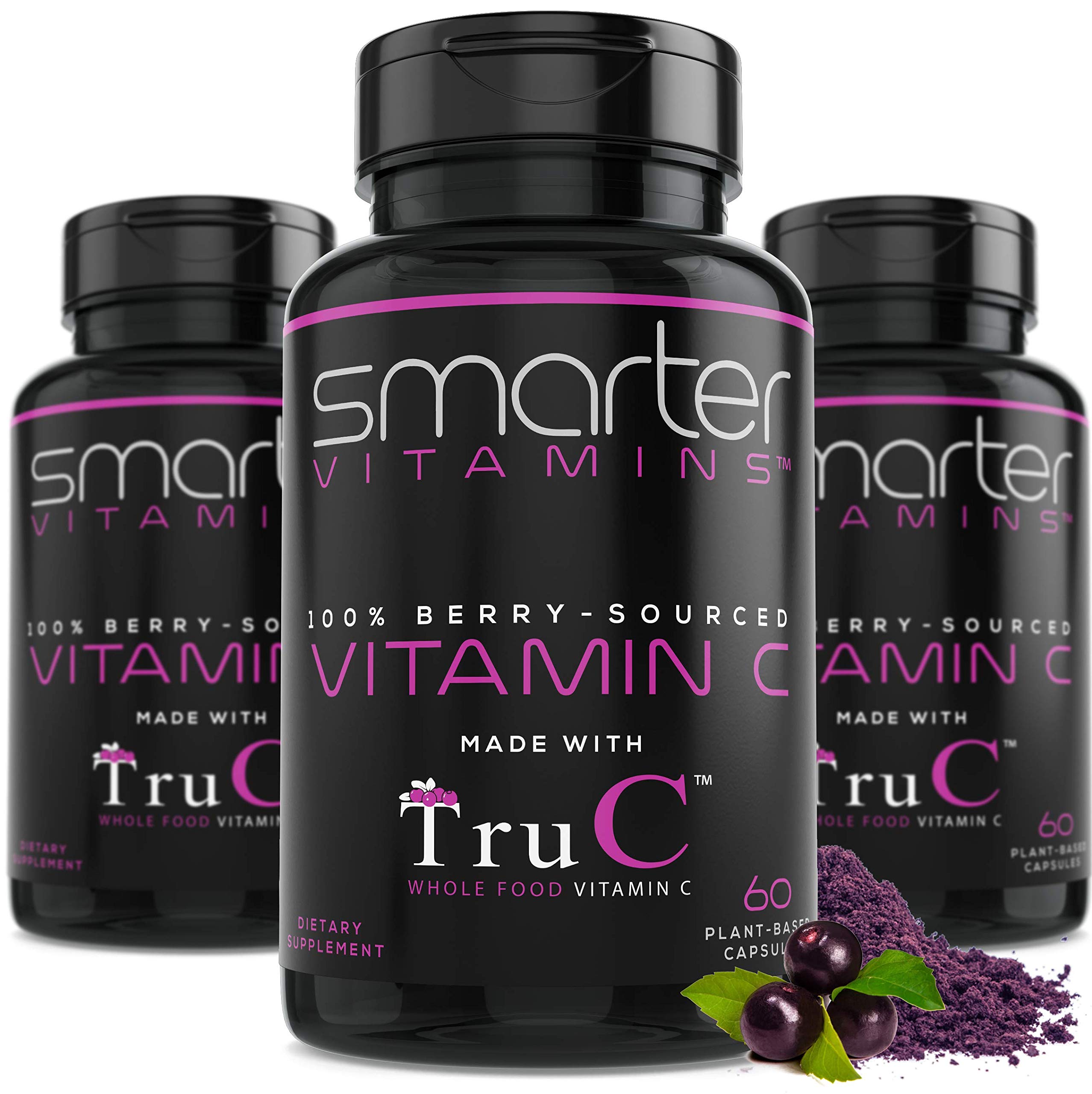 SmarterVitamins triple pack de frascos veganos para una ingesta diaria conveniente.