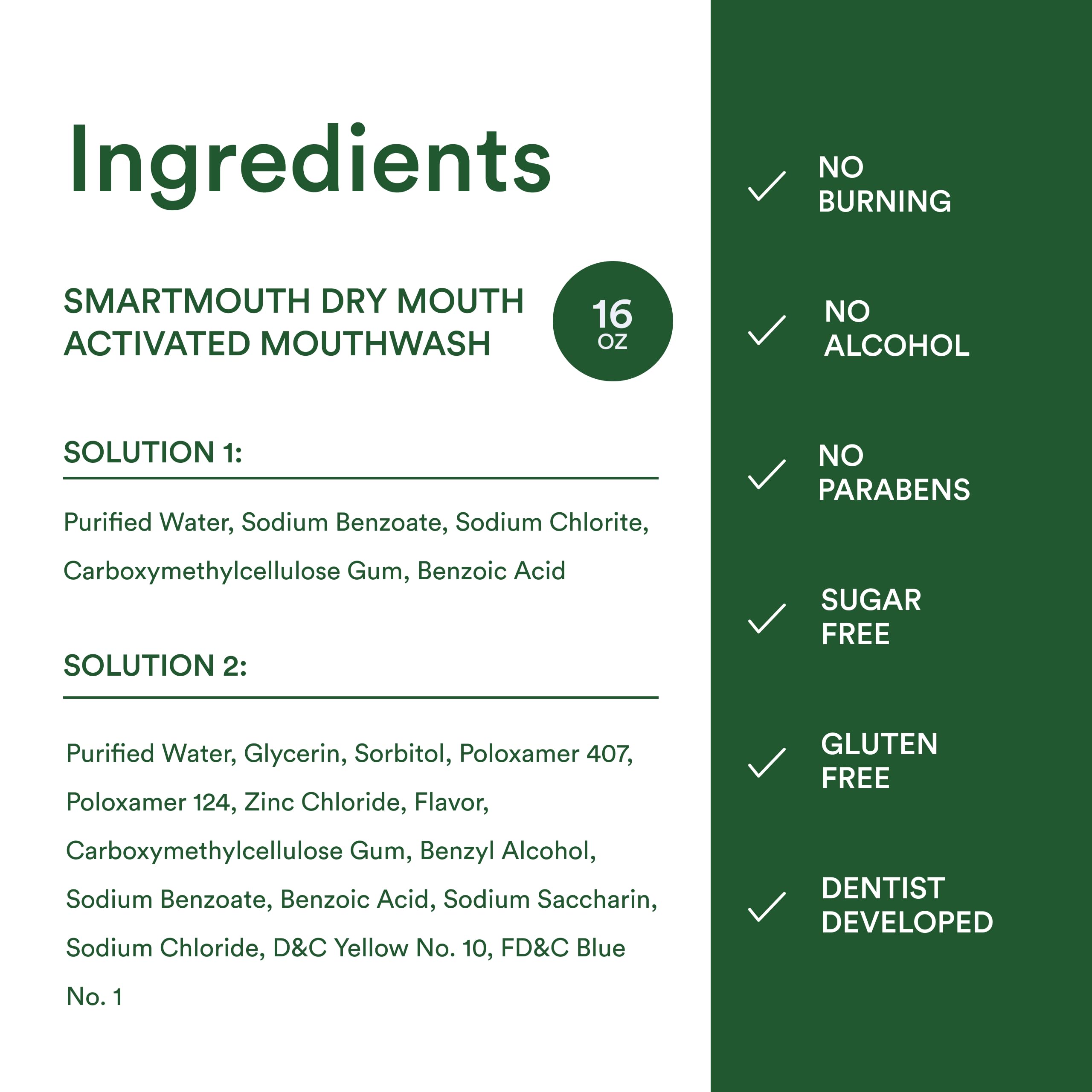 SmartMouth uso diario suave para enjuague y cuidado bucal.