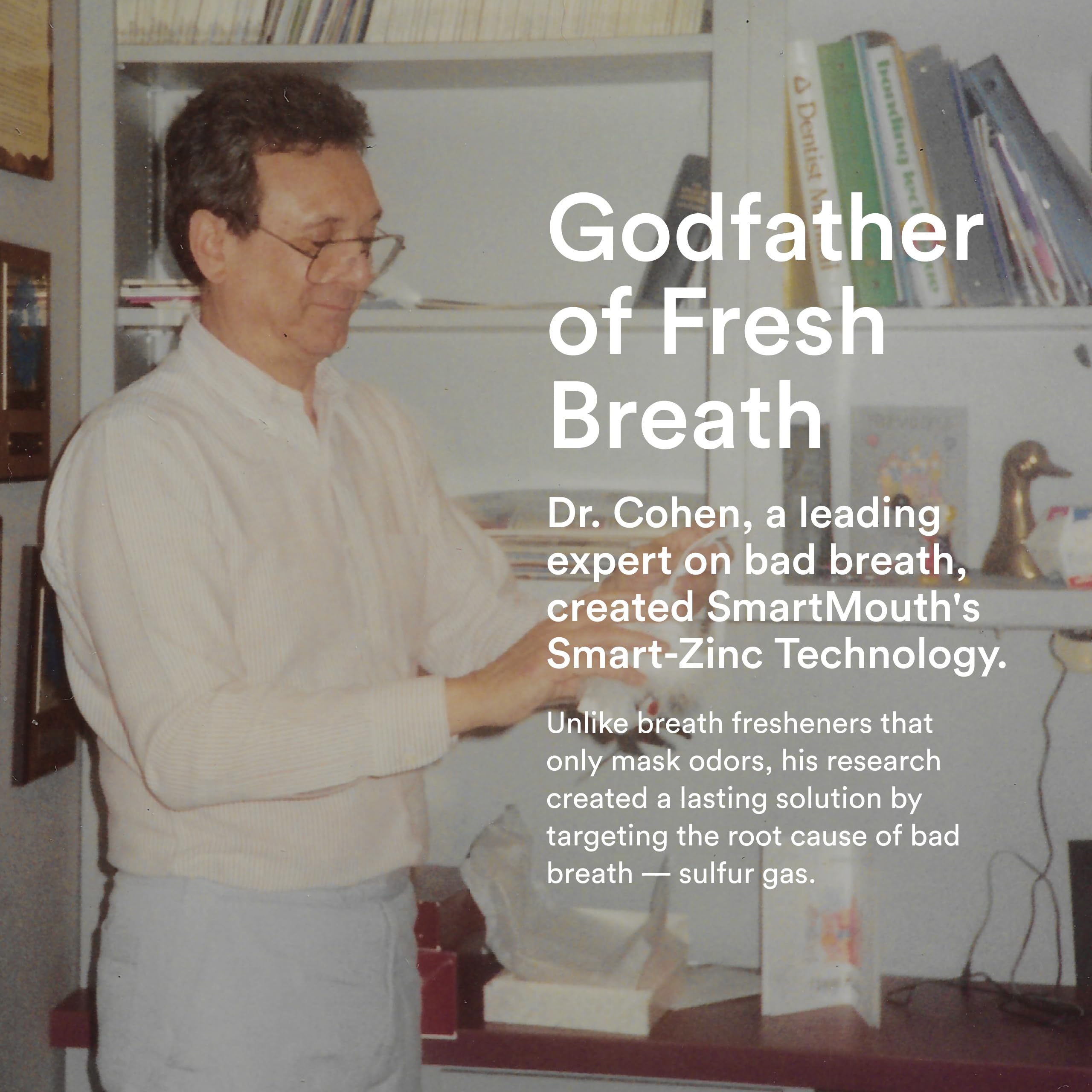 SmartMouth aroma de menta suaviza la sensación en el paladar.