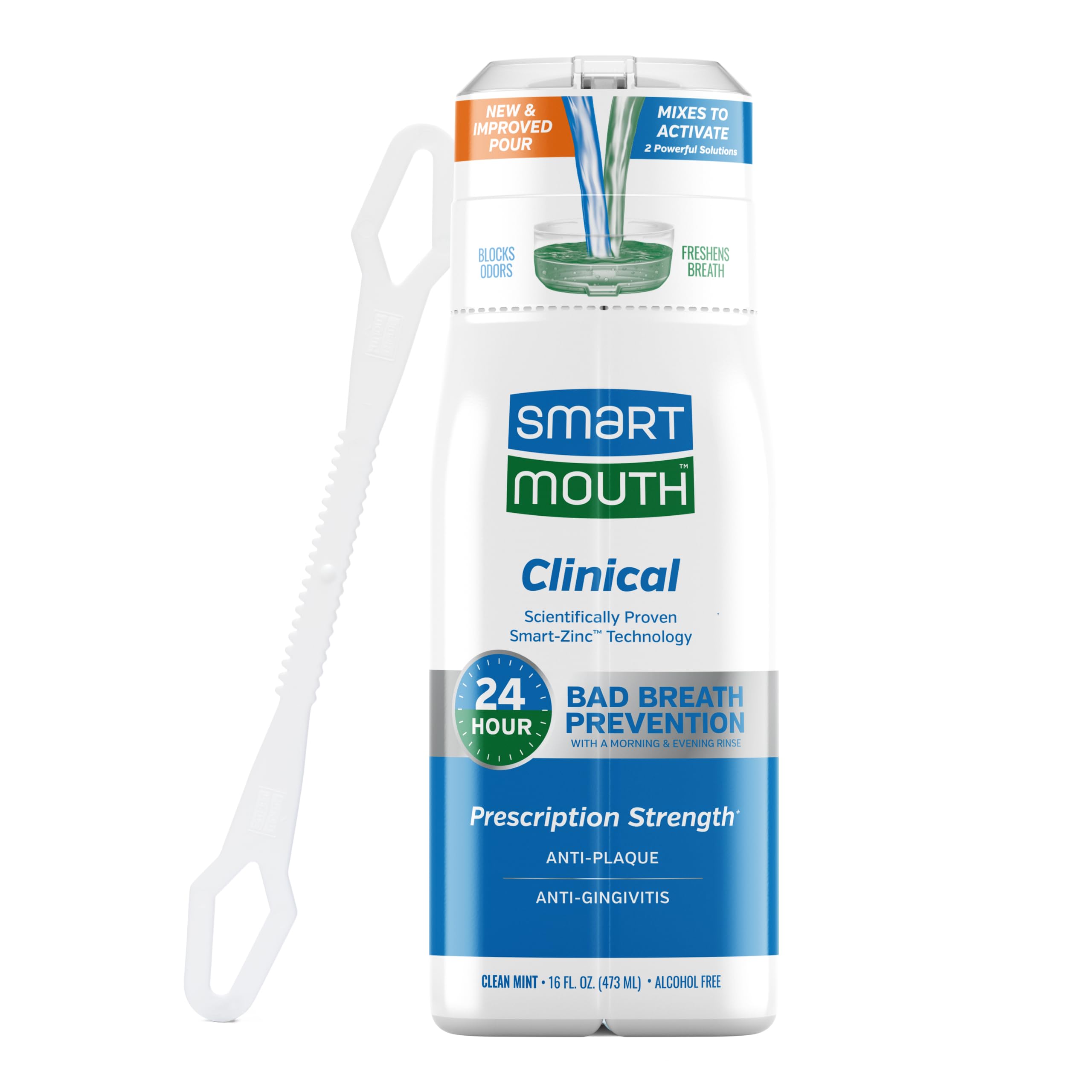 SmartMouth DDS enjuague bucal activado ofrece aliento fresco y limpieza profunda.