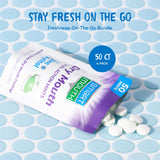 SmartMouth Dry Mouth Dual-Action Mints primer plano y textura suave