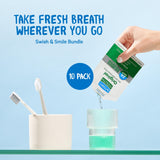 SmartMouth mint flavor mouthwash delivers long-lasting breath refresh.