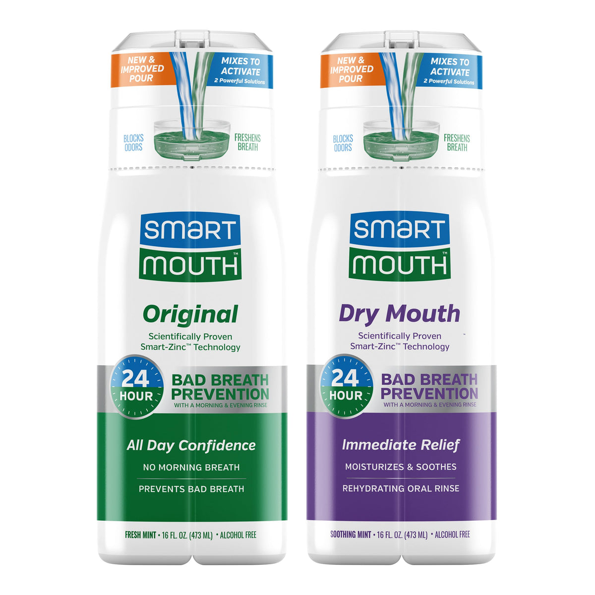 SmartMouth Original, botella de menta para aliento instantáneo y fresco.