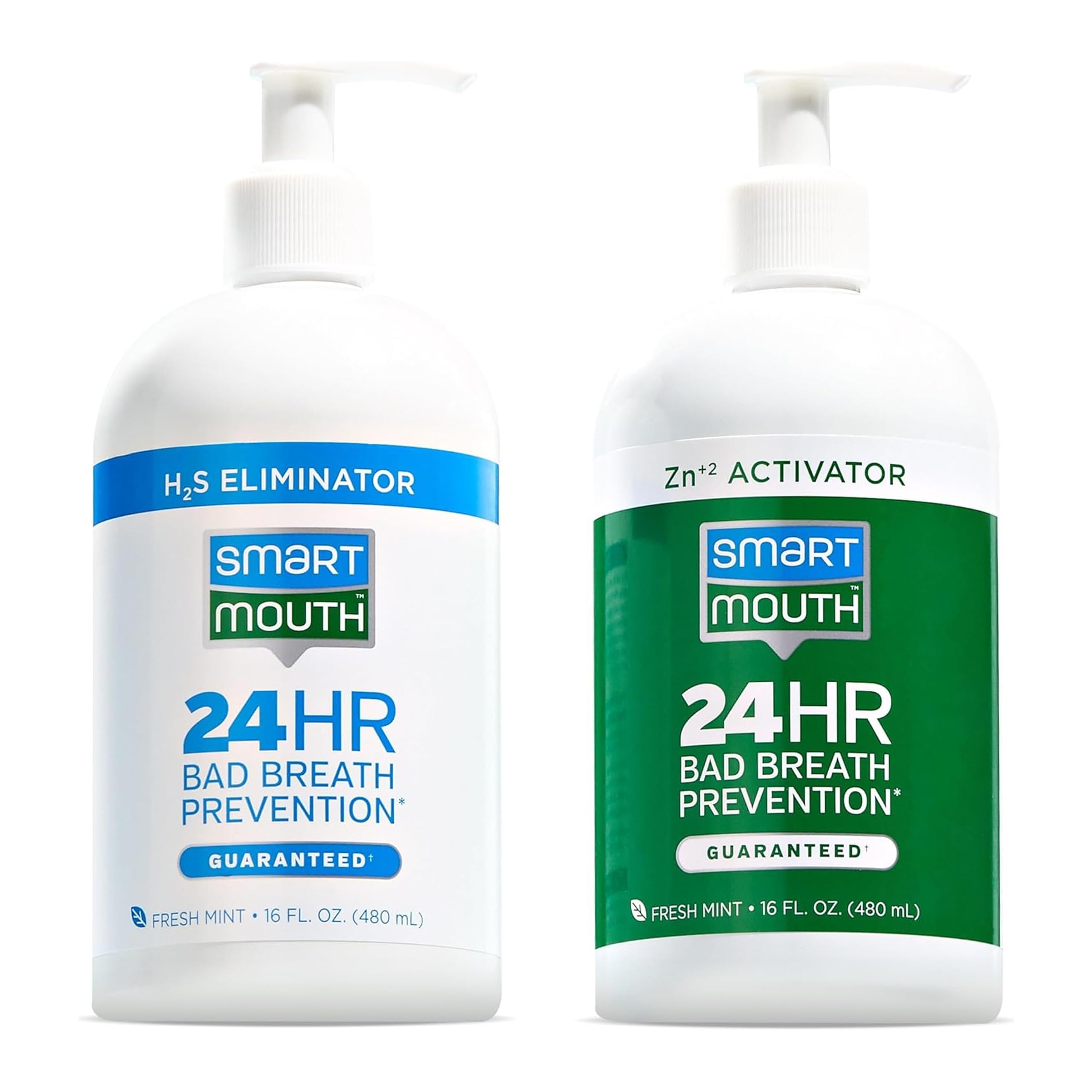 SmartMouth Original: dos botellas con bombas para enjuague rápido en casa