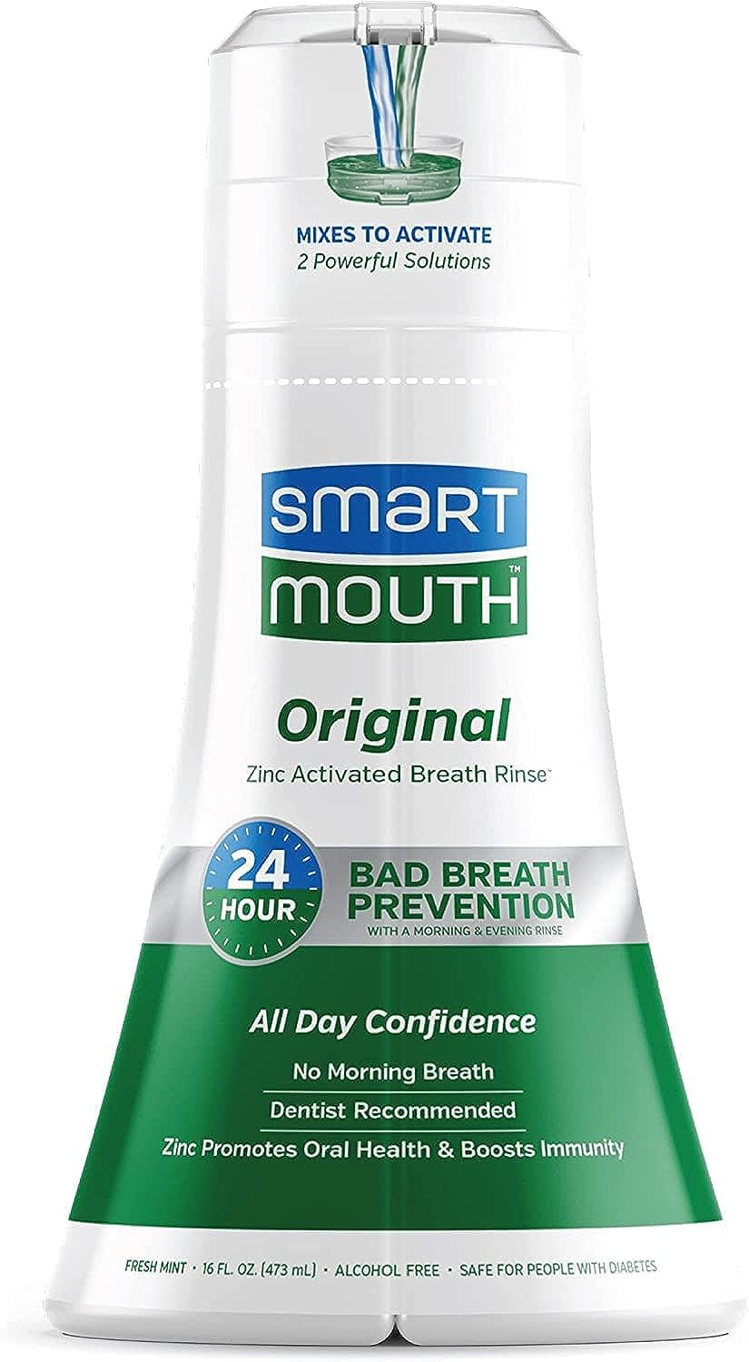 Enjuague sin alcohol de SmartMouth Original para uso diario suave.