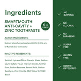 SmartMouth Zinc Ion Pasta de Dientes blanqueamiento suave para manchas superficiales