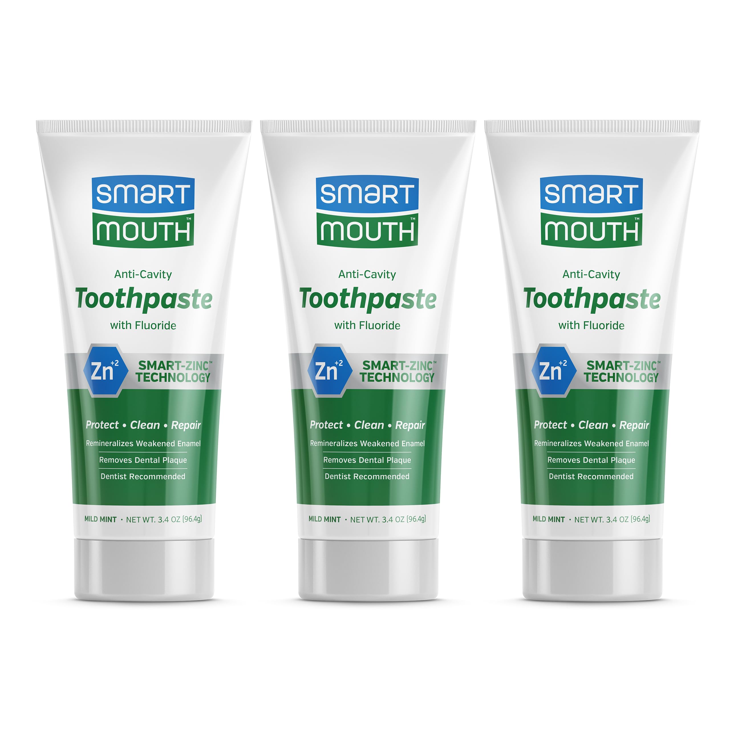 SmartMouth pasta dental, tubo enfocado, ayuda a prevenir caries y blanqueamiento suave.