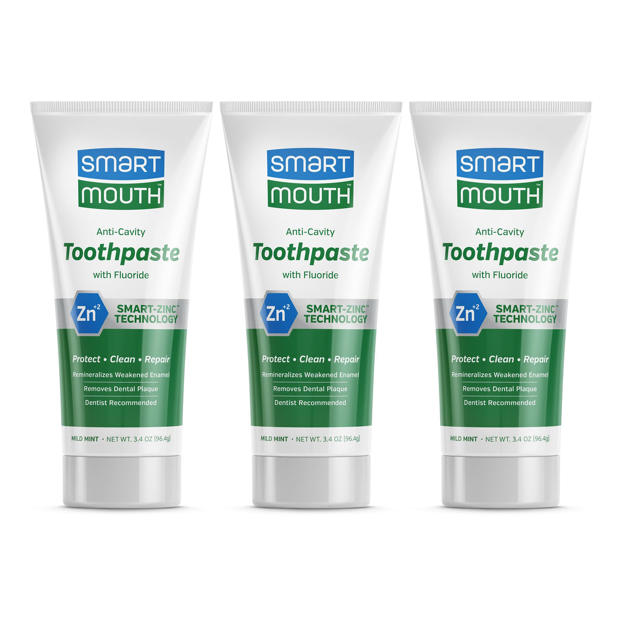SmartMouth pasta dental, tubo enfocado, ayuda a prevenir caries y blanqueamiento suave.