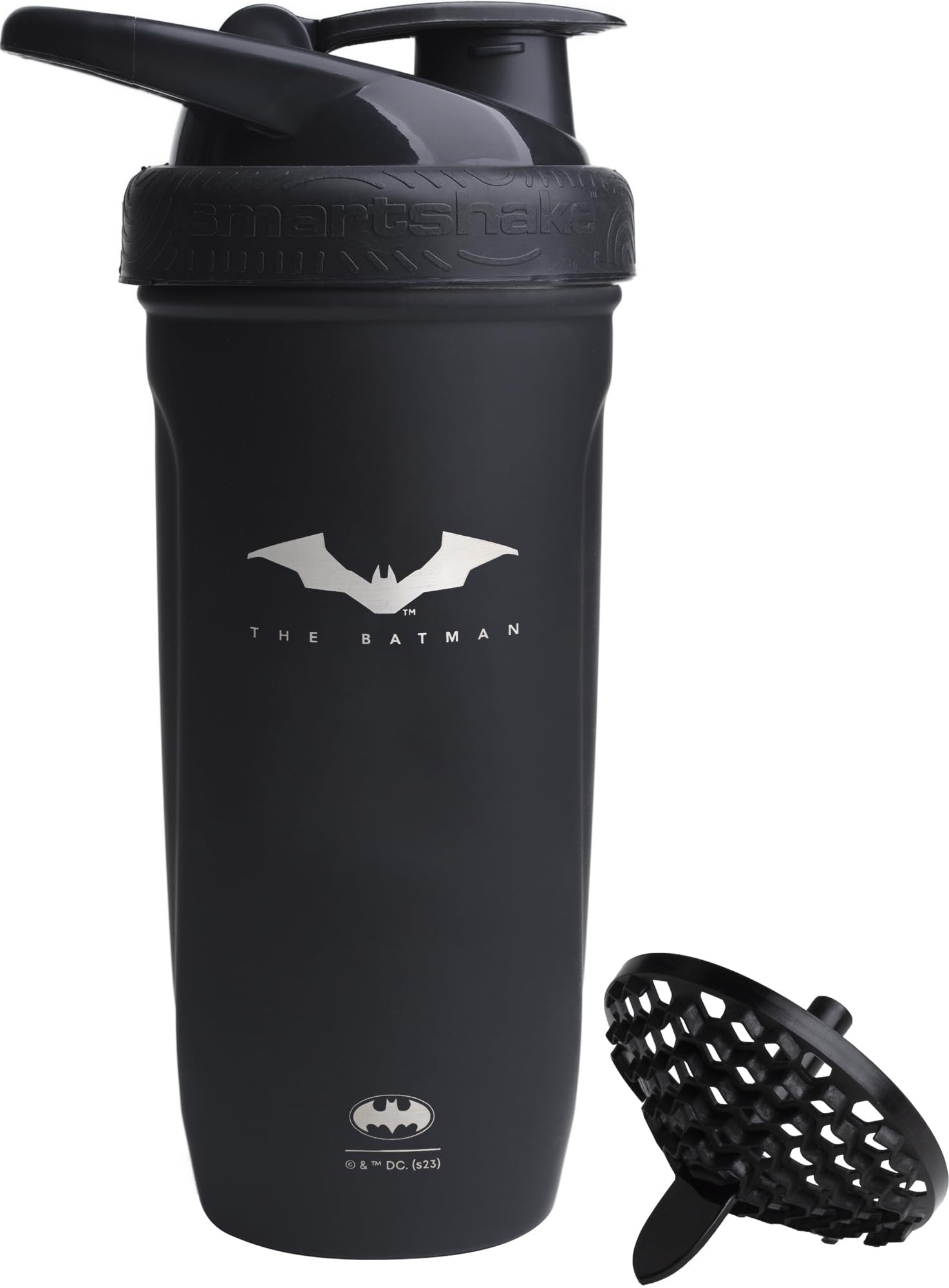 Smartshake Batman 900 ml, botella ligera para proteína y agua en entrenamientos.