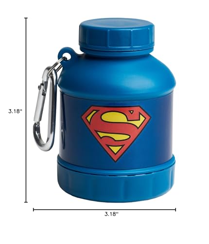 Smartshake Justice League Superman, diseño compacto para llevar en la bolsa de gym