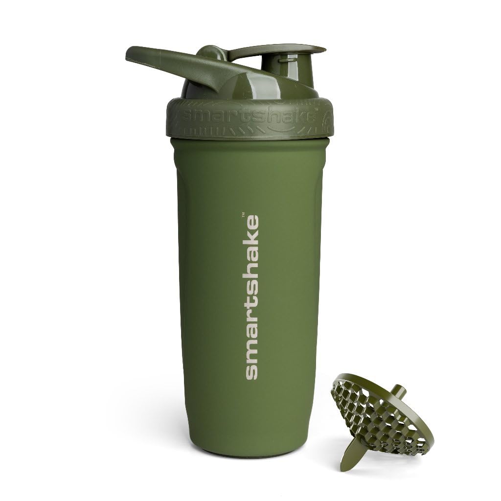 Smartshake Reforce: botella de acero inoxidable de 900 ml para batidos suaves y sin grumos.