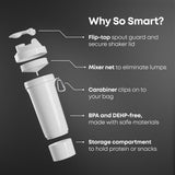 Smartshake Slim blanco, botella 400 ml ideal para entrenamientos