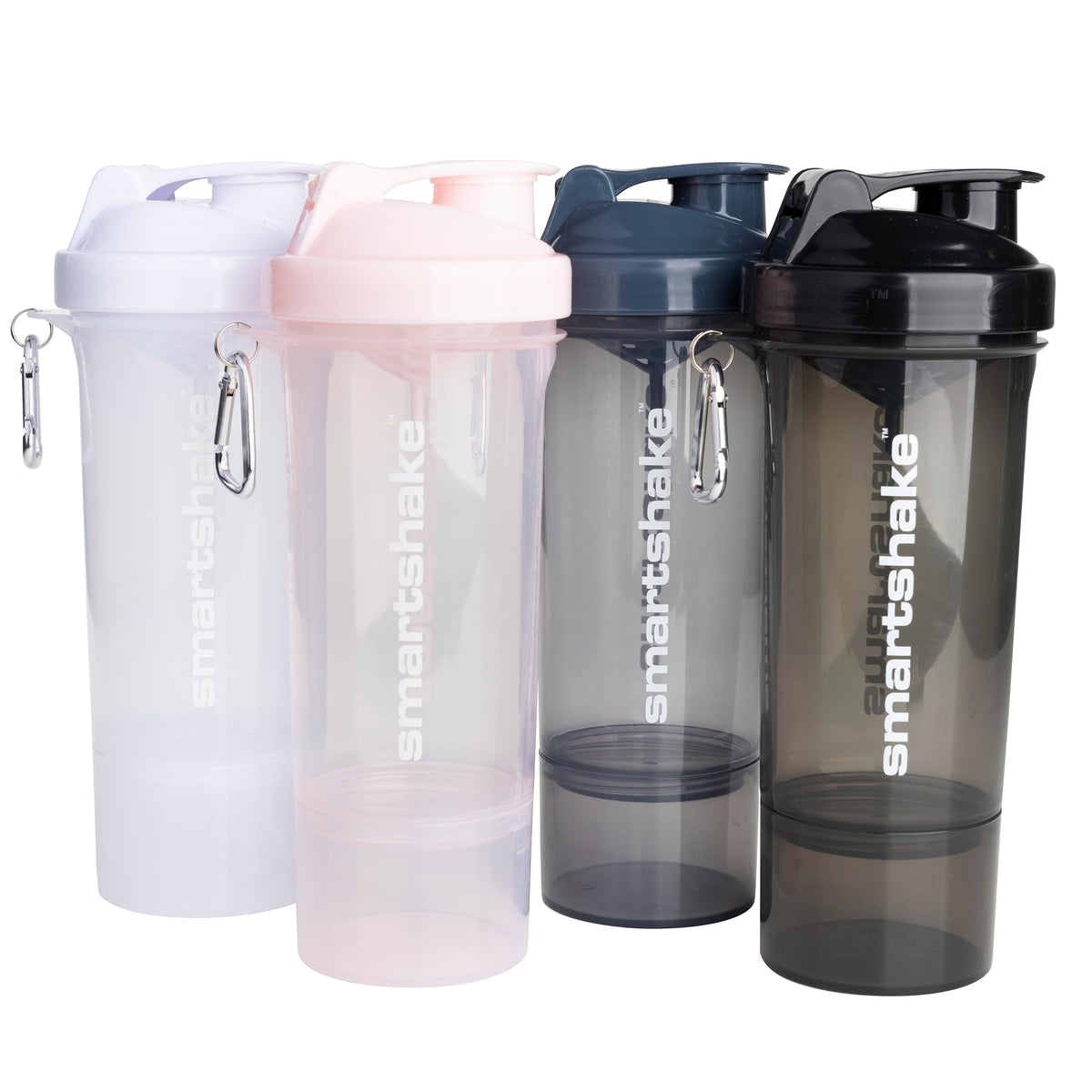 Smartshake Slim negro, botella 400 ml con agarre cómodo para llevar