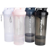 Smartshake Slim negro, botella 400 ml con agarre cómodo para llevar