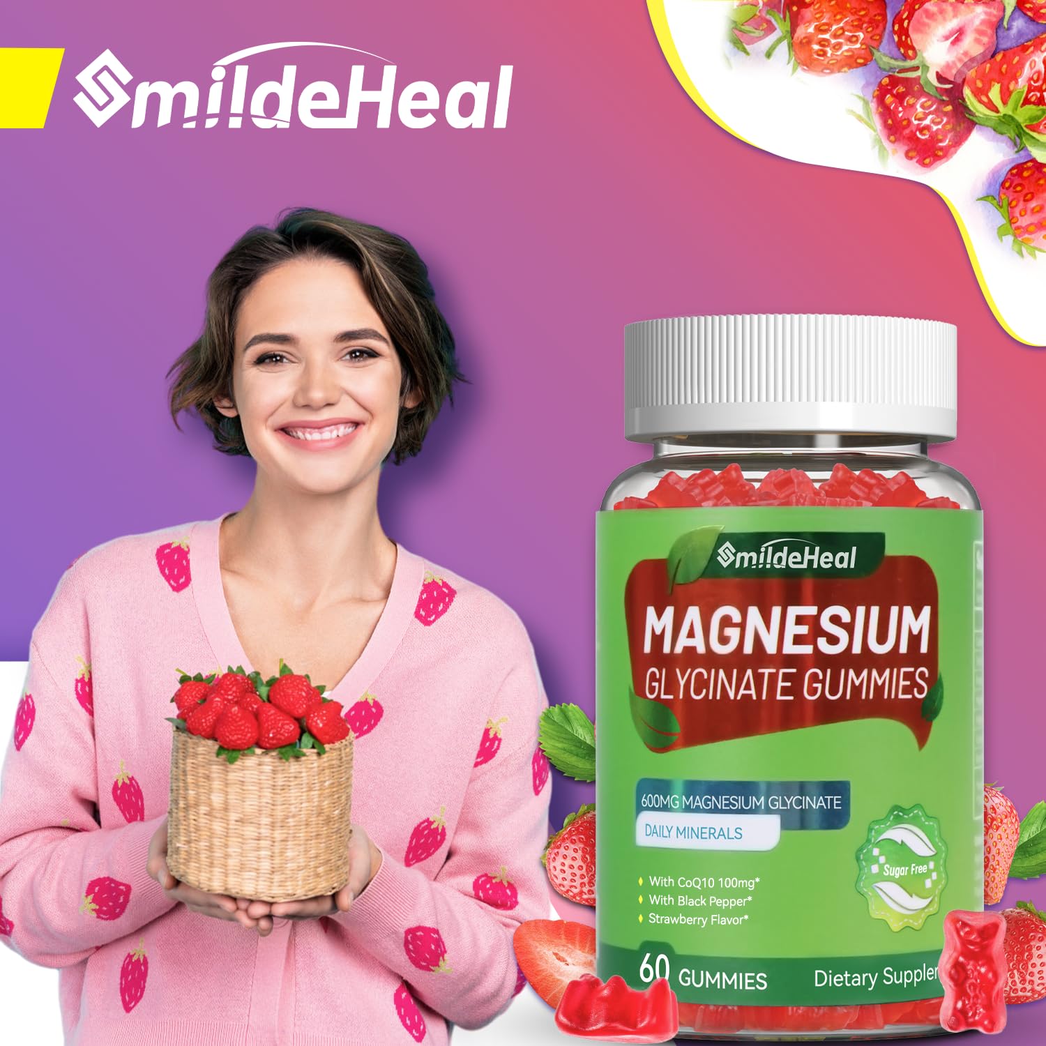 SmildeHeal gominolas con extracto de pimienta negra para absorción y digestión.
