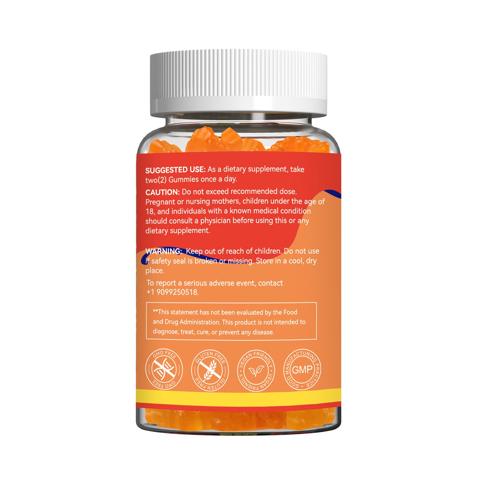 SmildeHeal Omega3 gomitas con etiqueta frontal para consumo diario