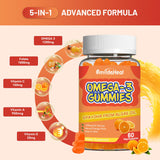 SmildeHeal Omega3 gomitas en frasco mostrado de cerca