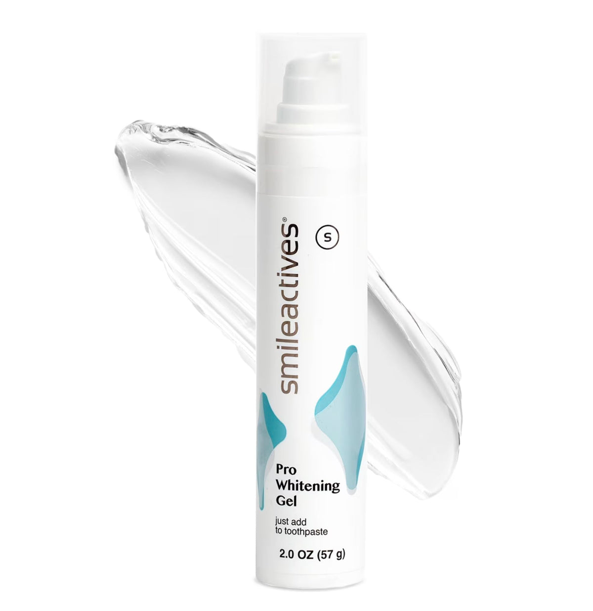 Smileactives gel blanqueador, botella vertido: muestra la aplicación fácil durante el cepillado