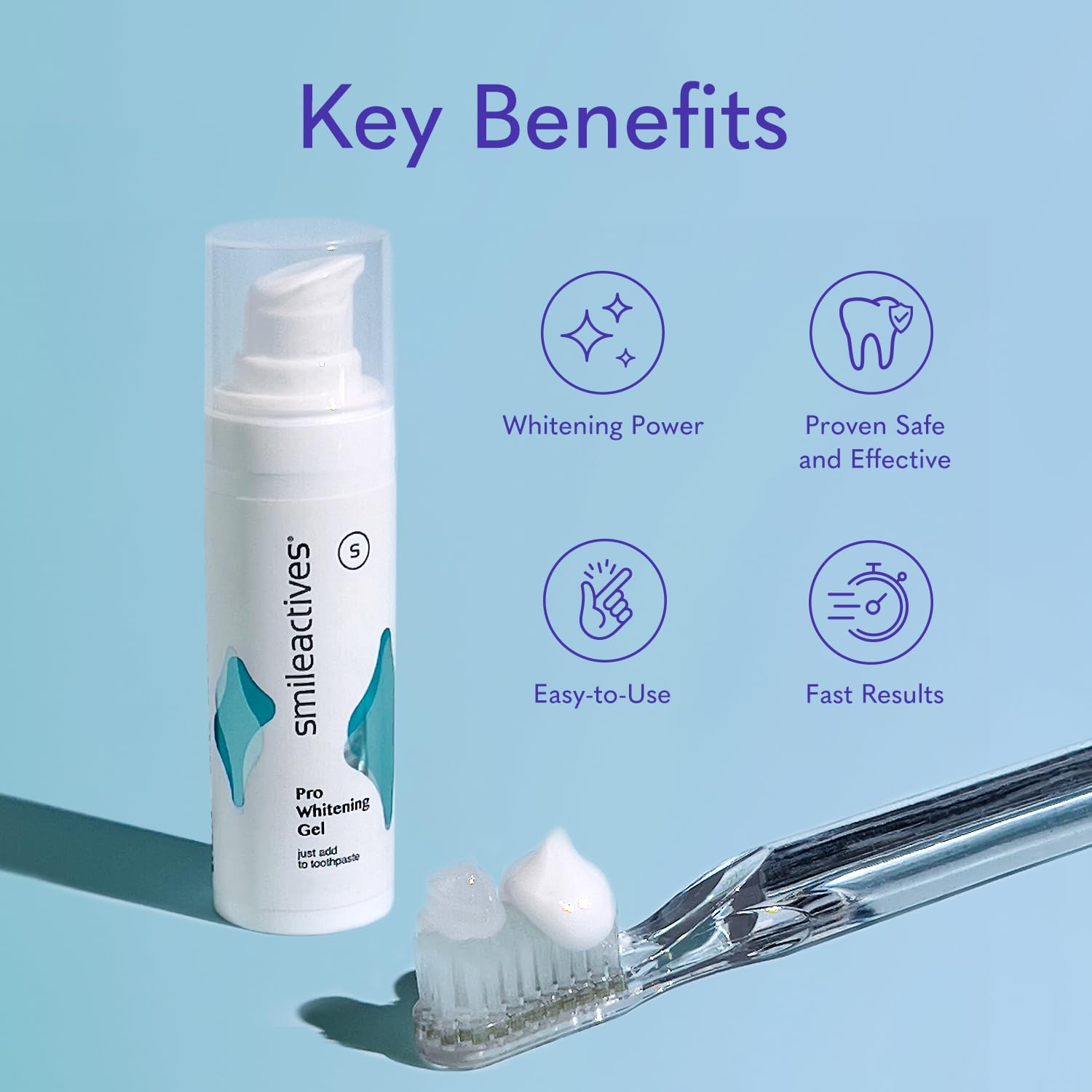Smileactives gel blanqueador, sonrisa resplandeciente: mejora visible tras el cepillado