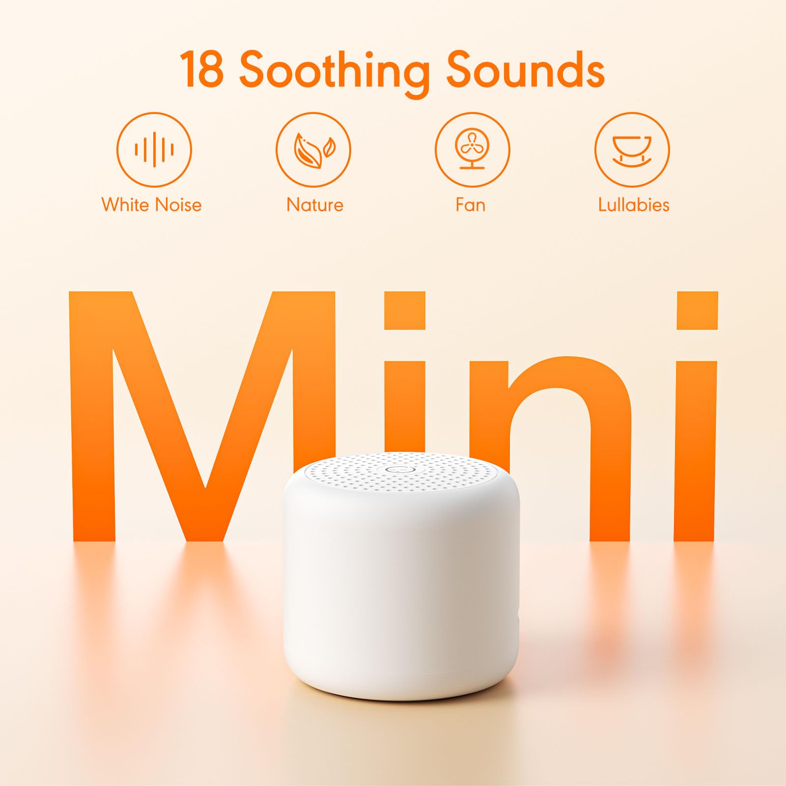SMILEBOP Mini con 18 sonidos naturales para relajación continua.