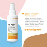 Smith & Nephew SKIN-PREP: aplicación fácil en codos, rodillas y talones.