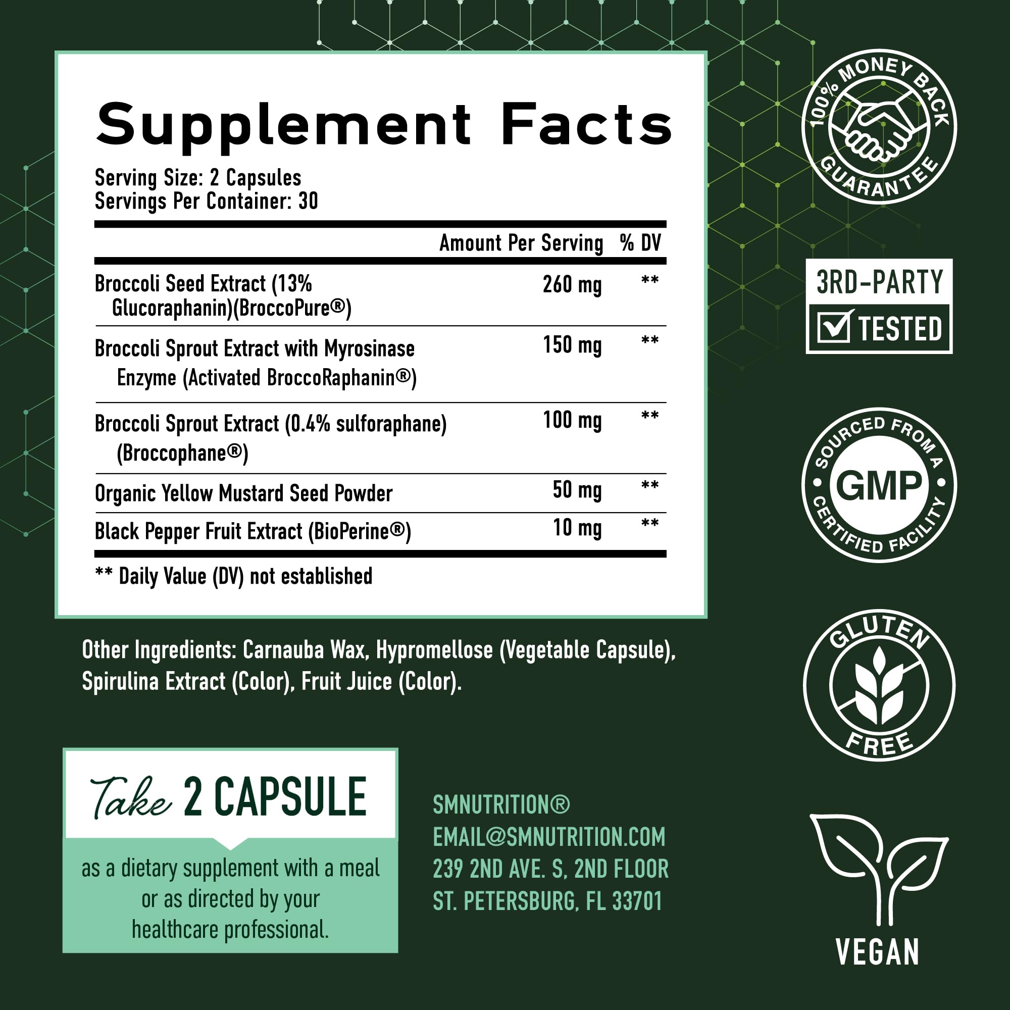 SMNutrition análisis por terceros para verificar la potencia de 50 mg.
