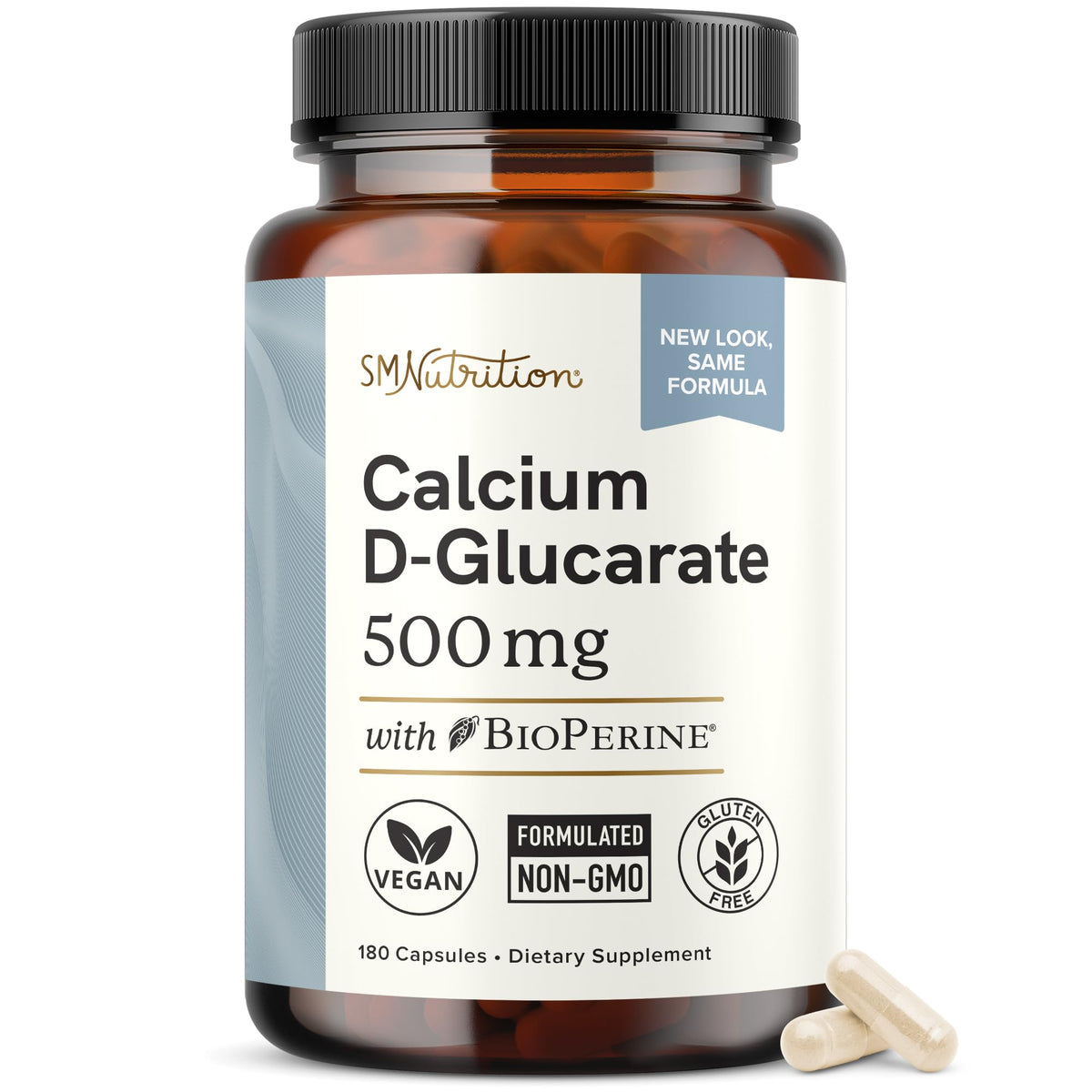 SMNutrition Calcio D-Glucarato 500 mg cápsulas para balance hormonal