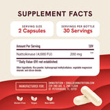 Envase SMNutrition nattokinase 4000 FU con datos del producto.