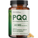 SMNutrition PQQ cápsula en frasco, posible apoyo a la energía celular.