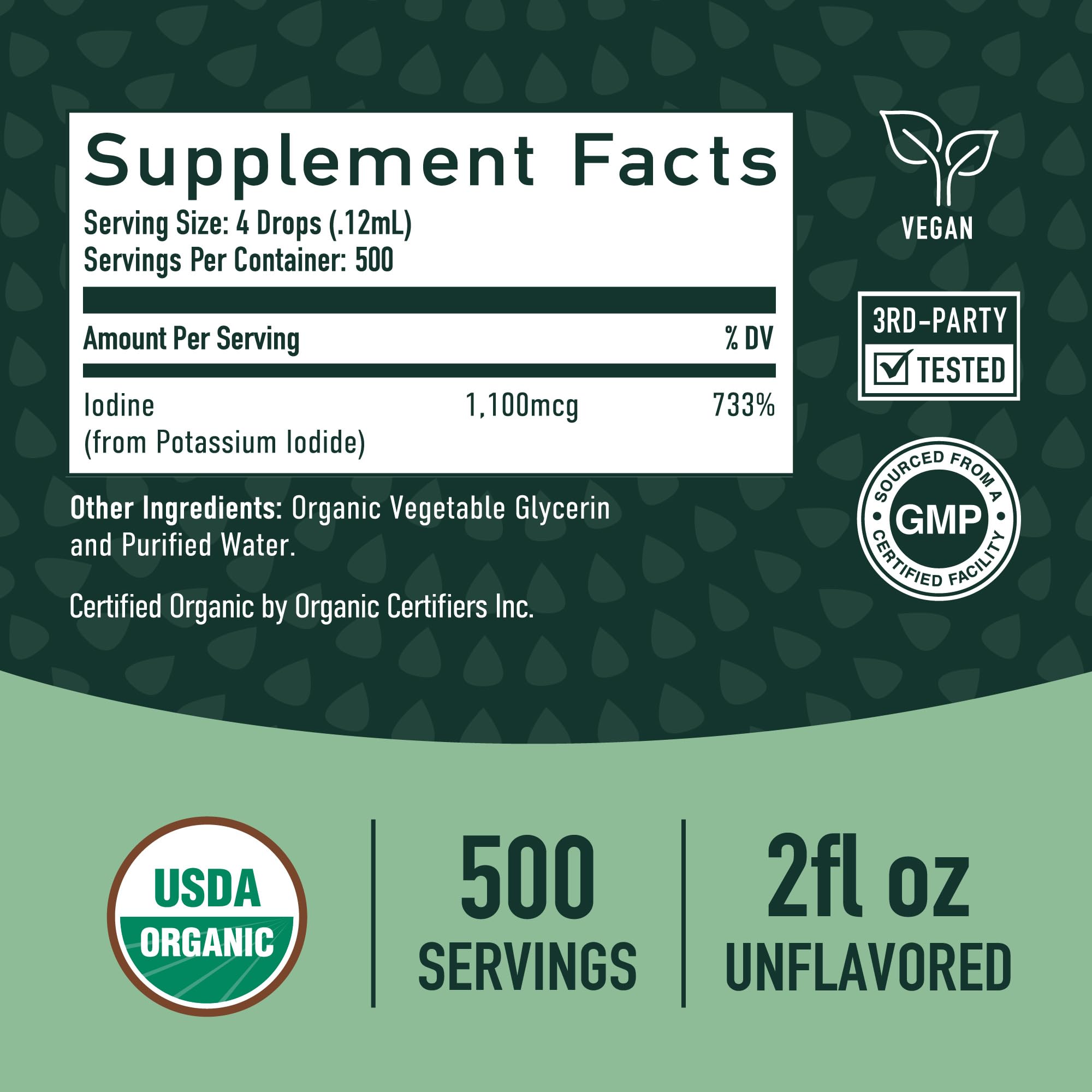 SMNutrition Yodo Organico: listo para mezclar en agua para consumo diario