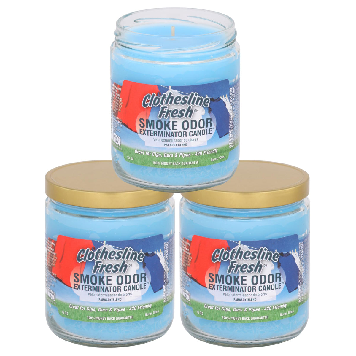 Smoke Odor Exterminator tarro de vela 13oz, neutraliza olores de humo en interiores.